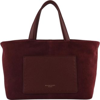 Pourchet Cassis Daim Tote - Dames - Shoppers - Rood - ONE Size - Leer - Tassen