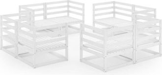 vidaXL Vidaxl - Set De Sal&oacute;n De Jard&iacute;n De 8 Piezas Blanco Madera Maciza De Pino