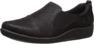Clarks Womens Sillian Paz Slip-On Loafer, Black Synthetic Nubuck, 7.5 UK