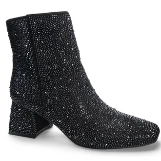 Chinese Laundry Chinese Laundry Diya Boots Womens Black Rhinestones Side Zip Bootie HTAT1752