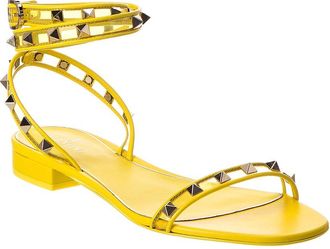 Valentino Rockstud Leather-Trim Sandal
