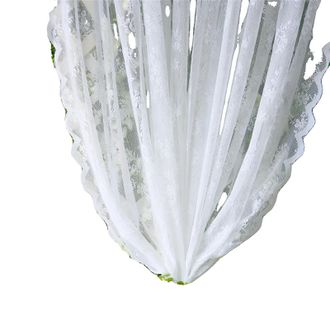 OEM Tenda In Stile Romano, Tessuto Di Pizzo Trasparente, Elegante Motivo Floreale, Pieghe Fisse, 145x160 Cm, Bianca