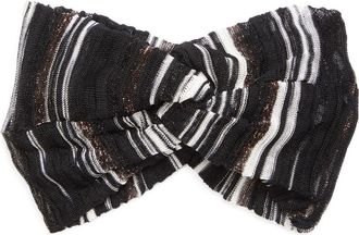 Missoni Knotted Stripe Wool Blend Headband in 0002 Black Multi at Nordstrom