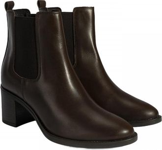 Desa Woman Leather Boots - Block Heel, Elastic Laces, Textile Lining, Rain-Resistant | Brown - 38