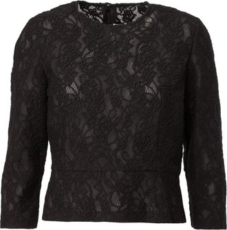 Comme Des Garçons lace blouse - women - Nylon/Wool/Nylon - S - Black