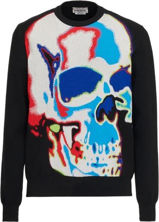 Alexander McQueen Graffiti Skull Intarsia Knit Jumper
