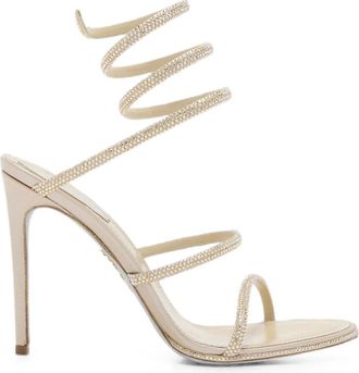 Rene Caovilla Golden Embellished Heels
