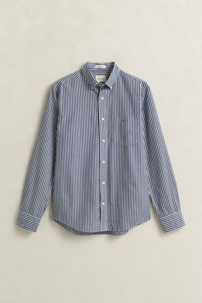 GANT Langarmhemd GANT REG POPLIN STRIPE SHIRT, Herren, Gr. 4XL, N-Gr, blau (persian blau), Web, Obermaterial: 100% Baumwolle, regular fit, Hemden Langarmhe