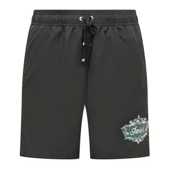 Amiri Beachwear, male, Black, Size: XL Chateau Crest Swim Trunk
