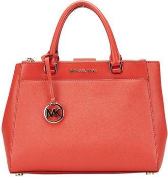 Michael Kors Red Color Leather Handbag Tote Bag (Pre-Owned)