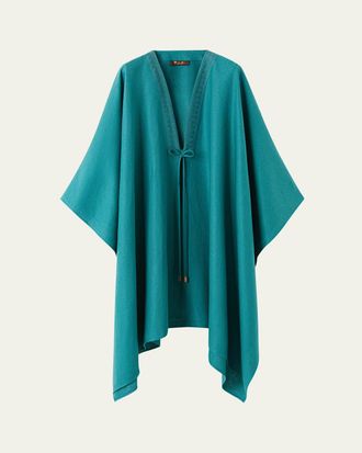 Loro Piana Carmen V-Neck Linen Cape
