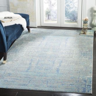Safavieh Mystique Machine Made Area rug, Light Blue / Multi Transitional Style Easy Care