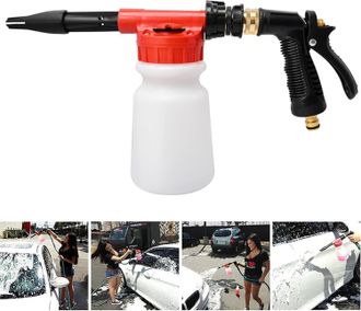 OEM Pistola De Espuma Para Coche De 900 Ml, Lanza De Espuma Ajustable 2 En 1, Compatible Con Manguera De Jard&iacute;n (roja)