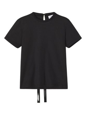 Lanvin Black Cotton Top with Tie Detail