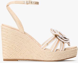 Kate Spade New York Womens Flora Raffia Espadrille Wedge Sandal - Beige - Size UK 7.5