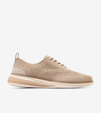 Cole Haan Mens &Oslash;riginal Grand Energyweave Stitchlite Wingtip Oxford Shoes - Beige Size 10.5