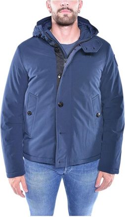 Blauer Gewatteerde jas met capuchon - Heren - Winterjassen - Blauw - XL - Jassen
