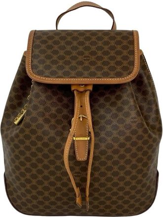 Celine Brown Leather Pvc Backpack (Pre-Owned)