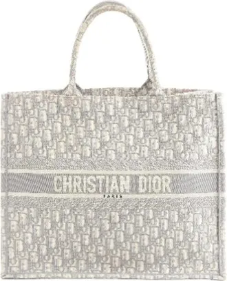 Dior Pre-owned Tote Bags, female, Gray, Size: ONE SIZE Pre-owned Book Tote