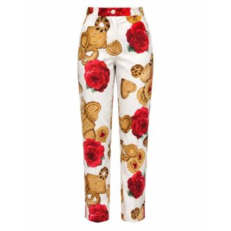 Dolce & Gabbana Rechte broek - Dames - Broeken - Veelkleurig - Maat: 2XS Katoen