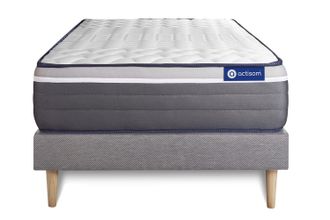 Actisom Actisom - Somier Gris + Colch&oacute;n Con L&aacute;tex Y Espuma Viscoel&aacute;stica 80 X 200