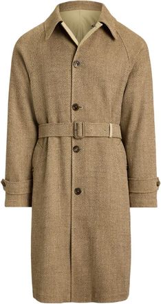 Polo Ralph Lauren Cappotto con cintura e motivo pied-de-poule - Marrone