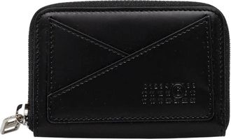 Maison Margiela Triangle Portemonnee met Ritssluiting - Dames - Portefeuilles - Zwart - ONE Size - Leer - Accessoires