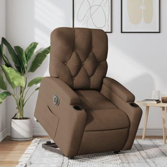 vidaXL Vidaxl - Sill&oacute;n El&eacute;ctrico Reclinable Elevable De Tela Marr&oacute;n