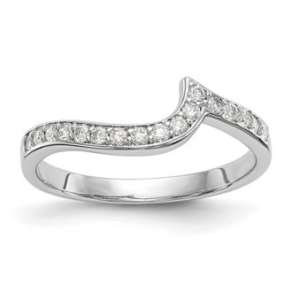 Diamond2Deal 14k White Gold Lab Grown Diamond Wedding Band Ring 0.19Ct Clarity- VS Color- G-H