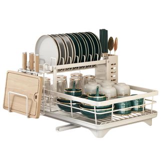 OEM Escurridor De Platos Que Ahorra Espacio, Escurridor De Cocina De Acero Inoxidable Con Soporte Para Cubiertos, 30,5 Cm (ancho) X 43 Cm (profundidad), B