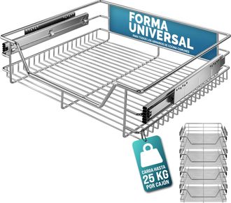 Deuba Casaria Caj&oacute;n Telesc&oacute;pico Extra&iacute;ble Para Muebles Armarios De Cocina 30cm/40cm/50cm/60cm 60cm. Set Of 4 (en)