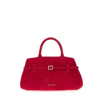 Manu Atelier Red Suede Le Cambon 25 Handbag Borse A Mano