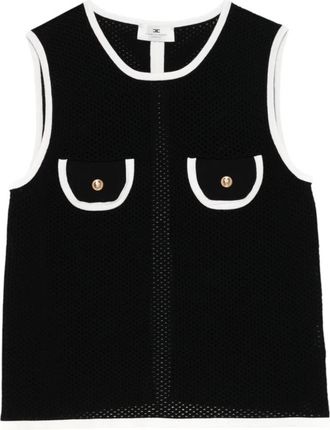Elisabetta Franchi Sleeveless Top - Dames - Tops zonder mouwen - Zwart - L - Tops
