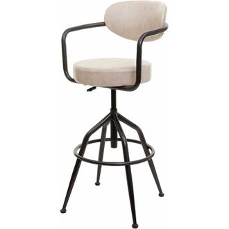 Hhg Hhg - Nunca Usado] Taburete De Bar 463f, Taburete De Bar Taburete De Mostrador Taburete Giratorio, Regulable En Altura Aspecto Ante Industrial, Vintag