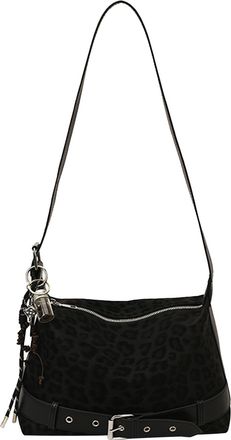 Generic Cheetah Tote Bag with Belt Crossbody Bag Armpit Bag for Women Daily Use (Black)