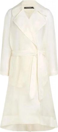 Karl Lagerfeld Belted Coat - Dames - Jas met riem - Beige - S - Polyester - Jassen