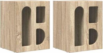 vidaXL Mesita De Noche 2 Pcs Roble Sonoma 40 X 35 X 50 Cm Vidaxl