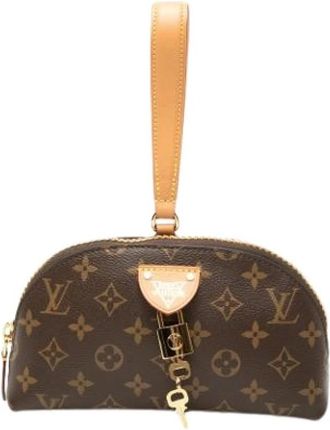 Louis Vuitton Pre-owned Monogram Canvas Clutch - Dames - Vintage Clutch - Bruin - ONE Size - Leer - Vintage