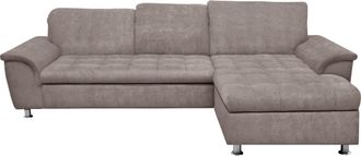 Domo Collection Ecksofa »Franzi Steppung im Sitzbereich B7T/H: 278/162/80 cm, L-Form« wahlweise mit Bettfunktion, Bettkasten und Kopfteilverstellung