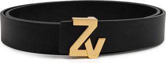 Zadig&Voltaire Cintura in pelle con fibbia logata - Nero