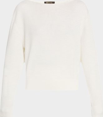 Loro Piana Dora Baltea Boat-Neck Silk-Cotton Sweater