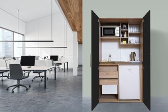Respekta Cucina Cucina Da Ufficio Minicucina Cucina Singola Rovere Nero Peter 104 Cm Respecta