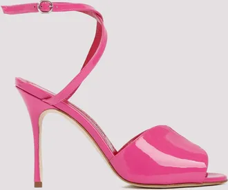 Manolo Blahnik Pink Leather Hourani Heels