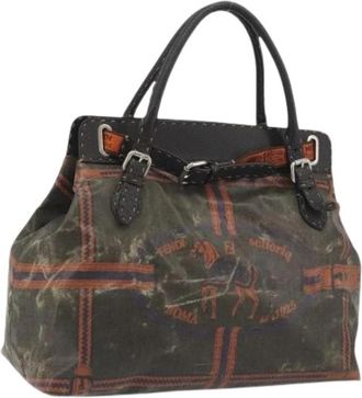 Fendi Pre-owned Canvas Tote Bag - Dames - Vintage Shopper - Bruin - ONE Size - Leer - Vintage