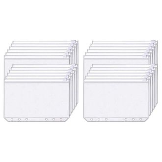 OEM 68 Bolsas Para Carpetas Con Cremallera De 6 Agujeros, Tama&ntilde;o A6, Fabricadas En Pvc Transparente E Impermeable, Aptas Para Carpetas De 6 Agujeros