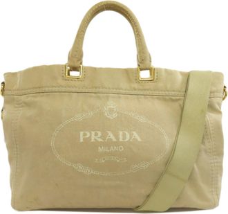 Prada Brown Denim Tote Bag (Pre-Owned)