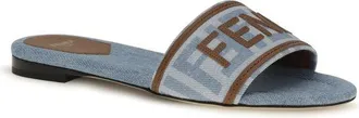 Fendi FF Jacquard Sandals - Blue