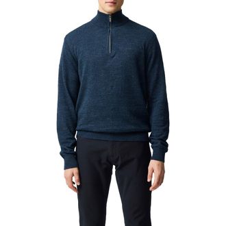 Rodd & Gunn Fortrose Cotton Quarter Zip Sweater in Midnight at Nordstrom Rack, Size Xx-Large