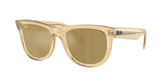 Ray-Ban WAYFARER REVERSE Brown Mirrored Gold Square Mens Sunglasses RBR0502S 68215A 53