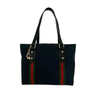 Gucci Pre-owned Tote Bags, female, Black, Size: ONE SIZE Pre-owned GG Canvas Leather Tote Bag